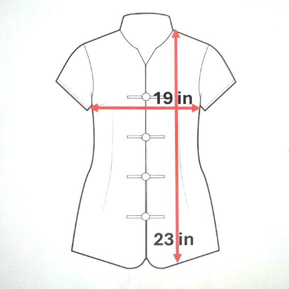 Traditional Womens Chinese Asian Summer Blouse Shirt Red Floral Frog Closure - Picture 4 of 9